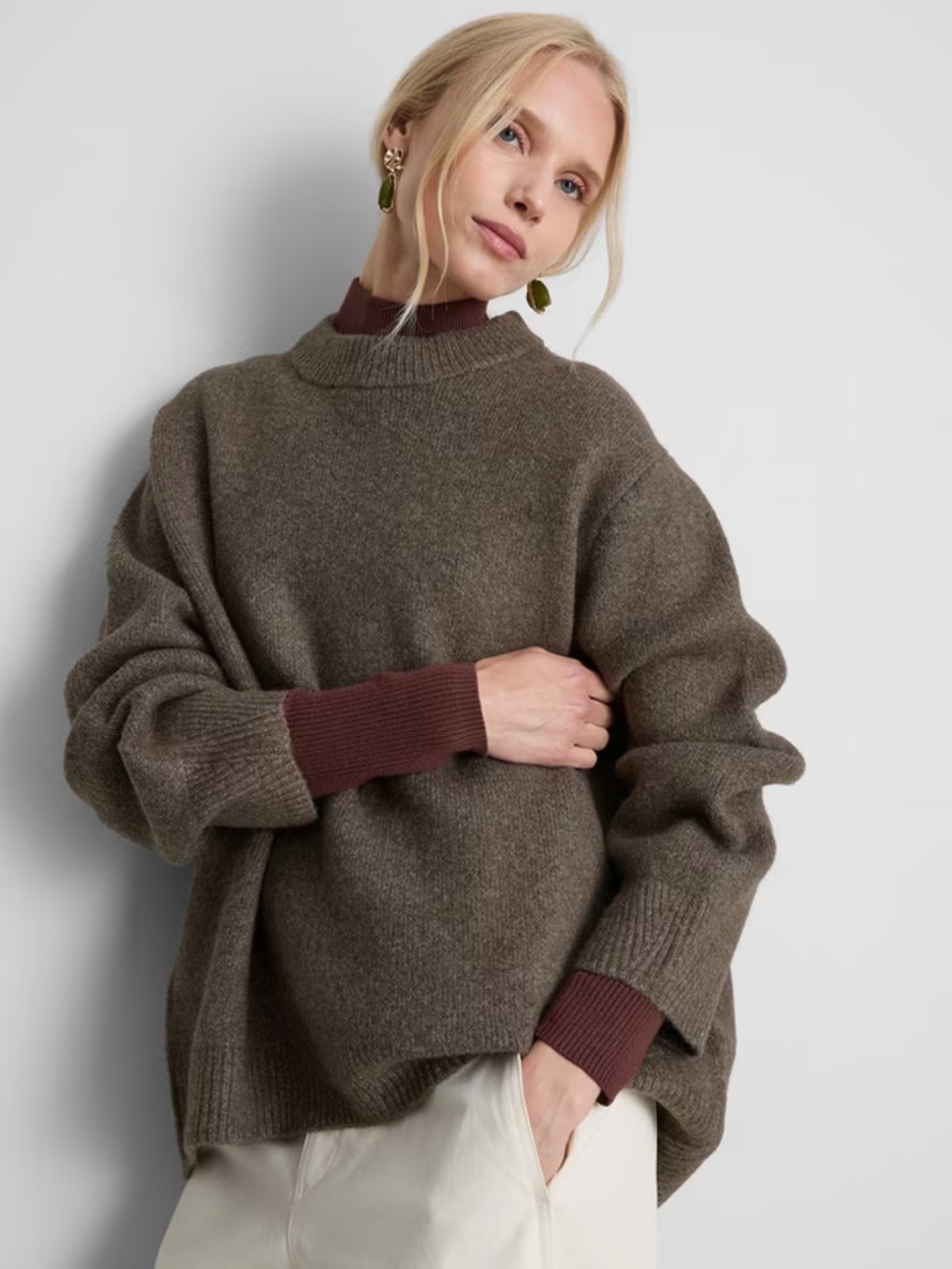 NWT Primark Brown Heather Crewneck Womens Sweater